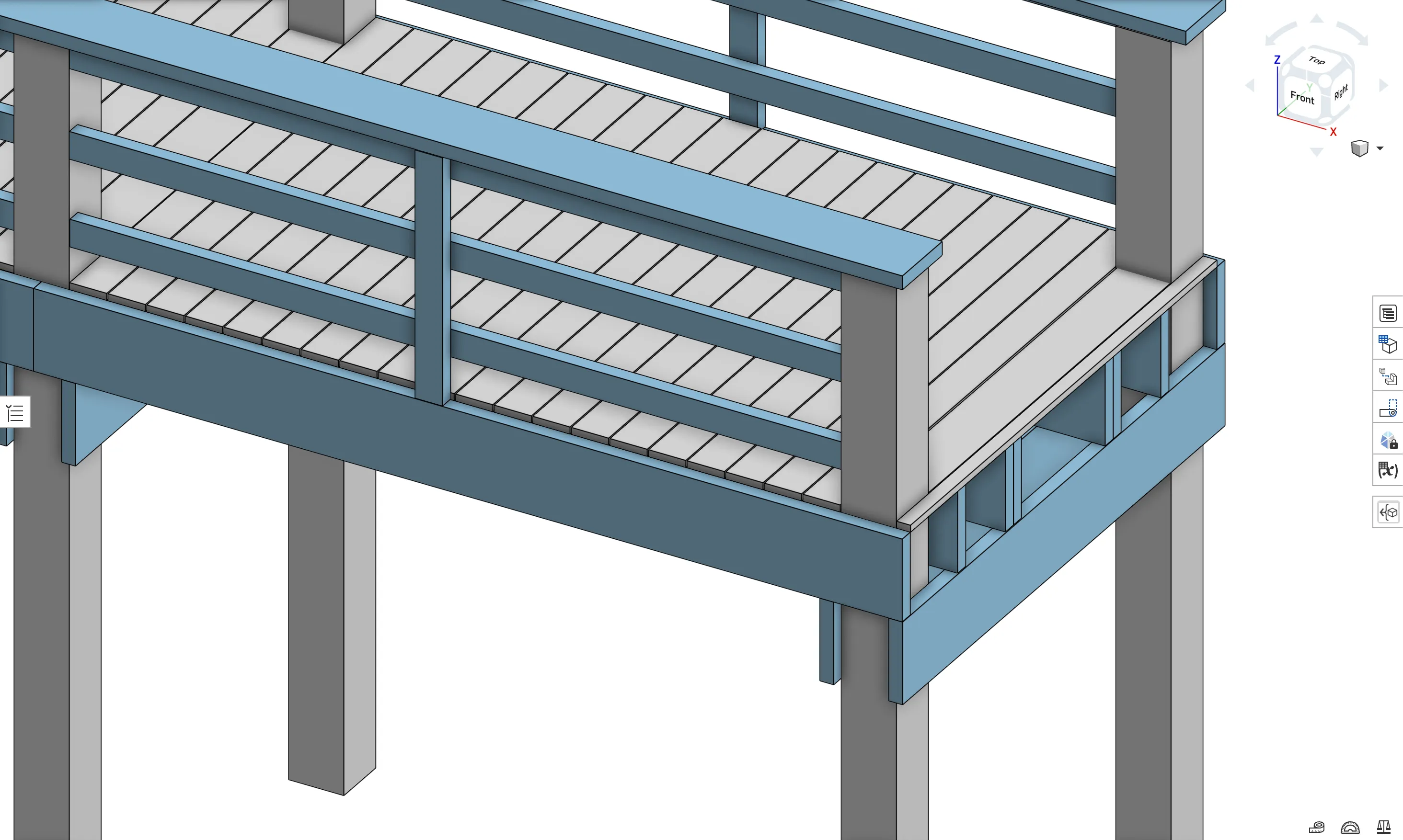 3D CAD model of a custom bridge designed by Jordan Marine Construction